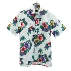 adidas Originals アディダスオリジナルス 花柄 半袖 エアロテック アロハシャツ XS 水色系 メンズ 古着