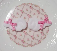 天使の羽 ヘアクリップ 量産型 ロリータ 地雷 ピンク