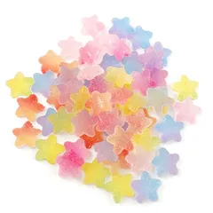 【CRSHIP】スライスパーツ ネイルデコ デコパーツ ハンドメイド キラキラ グミ キャンディー ハート形 星形 100個 材料 装飾品 DIY手芸材料 デコ素材 アクセサリー デコレーション チャーム (18mm星形 100個セット)