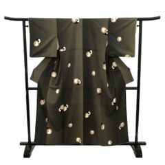 小紋/未使用品/雪輪に猫/京友禅/仕立上がり/適応身長154～161㎝/11133