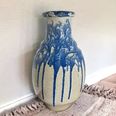 2785 染付高砂九谷美陶園花瓶時代物