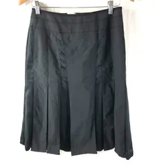 ソニアリキエル SONIA RYKIEL スカート プリーツスカート 裏地付き バックファスナー 異素材生地 黒 40サイズ 949899