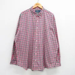 XL/古着 ラルフローレン 長袖 ブランド シャツ メンズ 90s ワンポイントロゴ オックスフォード 大きいサイズ ロング丈 コットン ボタンダウ