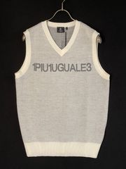 未使用 1PIU1UGUALE3 GOLF 5 ホワイト L/S POLO 折り鶴ロゴ刺繍