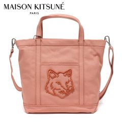 25SSモデル メゾン キツネ MAISON KITSUNE レディース フォックスヘッド スモールトート【PORCELAINE PINK】 LW05103WW0107 PORCELAINE PINK/【2025SS】l-bag