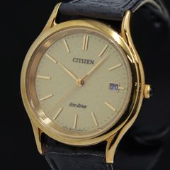 550 稼動 CITIZEN 時計 メンズ ゴールド デイト CRYSTRON - メルカリ