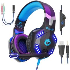 【特価セール】騒音抑制 密閉型 ヘッドホン 重低音 LEDライト 有線 コントローラー ミュート 高精度マイク付き 50mmドライバー USB ヘッドセット 3.5mm 軽量 PS4 快適 Switch ゲーミングヘッドセット Xbox One Version