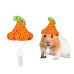 新品 ハムスター ニット 帽子 可愛い 針編み 手織り帽子 小動物 ペット 爬虫類 ミニハット クリスマス 誕生日 写真 ハロウィン コスプレ 変身装飾 アクセサリー (イエロー)