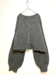 AUNT MARIE'S アントマリーズ 前後２WAY ミックスブークレ ニット カーディガン sizeF/グレー ◇■レディース