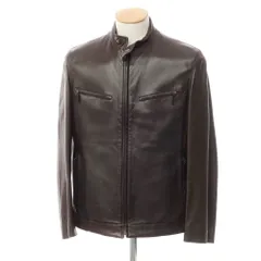 【中古】グッチ GUCCI ディアスキン ライダースジャケット ダークブラウン【サイズ44】【メンズ】のサムネイル
