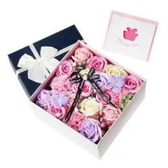 ソープフラワー プレゼント人気 ボックス入り 創意方形ギフト 母の日 誕生日 還暦祝い 記念日 敬老の日 先生の日 プレゼント バレンタインデー 結婚祝い 昇進 退職祝い お見舞い 新築祝い 入学 卒業祝い 贈り物 贈答品 女性用 (ピンク色) 0