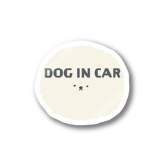 DOG IN CARステッカー(ビション/白プードルなど)