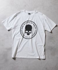 【未使用品】ナンバーナイン SCHOOL OF VISUAL COMEDY_T-SHIRT / スカルモチーフ サークルロゴ Tシャツ ホワイト メンズ 2