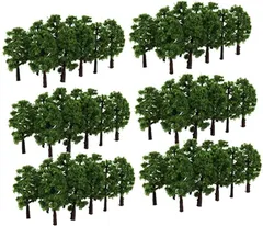 heizi ジオラマ 風景 木 60本セット N ゲージ HOゲージ 鉄道模型 建築模型 プラモデル ミニチュア 樹木 3.5cm 深緑