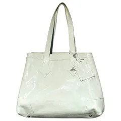 Vivienne Westwood ACCESSORIES(ヴィヴィアンウエストウッドアクセサリー) オーブ ロゴ クロコ 型押し レザー トート バッグ ホワイト ハンド 肩掛け