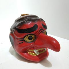 天狗 焼酎ボトル 空瓶 媛囃子 本格麦焼酎 陶器製 昭和レトロ 縁起物 A373
