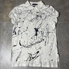 POLO Ralph Lauren  ポロシャツ  XS size  総柄  ポロラルフローレン  ホワイト  白  黒  古着