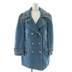エルマノシェルビーノ ERMANNO SCERVINO デニムジャケット コート ハーフ 刺繍 タグ付き 48 XL 青 ブルー /MW ■GY19のサムネイル