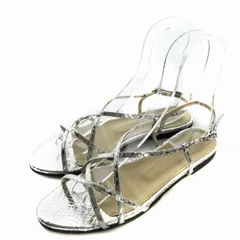 セオリー Theory ストラップサンダル フラット レザー 37 24cm シルバー色 /ROのサムネイル