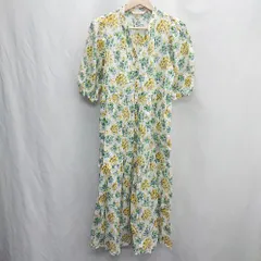 ◇ ⊂ PAUL & JOE ポール アンド ジョー UNIQLOコラボ 五分袖 膝下丈 ワンピース サイズS イエロー系 レディース E  【1412090016097】