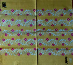 大判ハンカチ黄色  猫