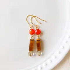 ♦︎わくわくすることがある♦︎　ピアス　天然石　チェコビーズ