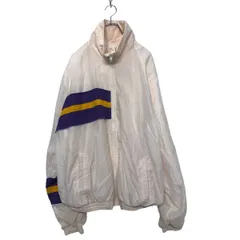 ナイロン ジャケット XL位 ベージュ ビッグサイズ スポーツ ジップアップブルゾン 古着卸 アメリカ仕入 a503-5661