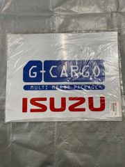 ISUZU/たれゴム/白地/GｰCARGO/ロゴ/いすゞ/トラック/GIGA/大型/フォワード/泥除け/化粧/デコトラ/純正部品/エンブレム/イスズ/2トン/3ｔ車/マッドガード/