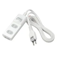 エルパ (ELPA) 扉付タップ コンセント 延長コード 安全 3個口 1ｍ 125V 15A 集中スイッチ WBS-T3010B(W) 0