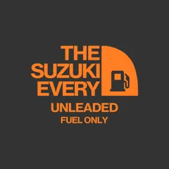 オレンジ ） 給油口 ステッカー 車 THE SUZUKI EVERY WAGON おしゃれ スズキ エブリイ ワゴン カスタム custom 鈴木 スズキ カッティングステッカー 防水 シール カーステッカー 車用 シンプル かっこいい きりもじいちば