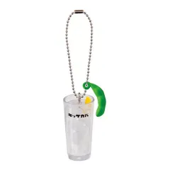 【中古】キーホルダー 定番のレモンサワー＆いつもの枝豆「PRONTO ミニチュアチャーム」