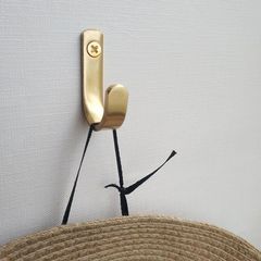 【人気商品】真鍮フック 玄関キーフック 傘収納 衣類収納フック 壁 フック 壁掛けフック 鍵掛け (2 小さい)