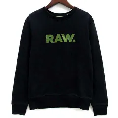 ジースターロウ G-Star RAW ロゴ スウェット シャツ トレーナー クルーネック Hodin Sweater ブラック 黒 Sのサムネイル