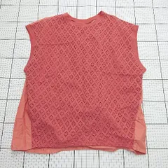 ◇ ⊂ Simplicite シンプリシテェ 透け柄 ノースリーブ ノースリーブシャツ サイズ表記なし レッド系 レディース E  【1508200025254】