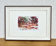 モネ☆睡蓮のとき☆展覧会限定◎新品額付☆マット付ポストカードフレーム◇Claude Monet☆A4サイズ程度☆16
