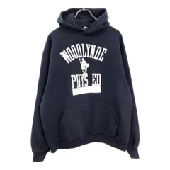 80年代 USA製 RUSSELL ATHLETIC ラッセル カレッジ スウェット パーカー ネイビー(メンズ XL)中古 古着 V1307