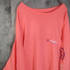 ビンテージロンT☆　USA古着　ピンク　ワンポイント　プリント　オーバーサイズ　ビッグサイズ　2XL　C25