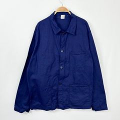 【フォロワー様クーポン配布中！】ヴィンテージ 60s 70s フランス製 コットンツイル ユーロ フレンチワークジャケット ワークシャツ  輸入古着 海外古着 ヨーロッパ古着 メンズ ビンテージ vintage 60年代 70年代 ブルー 【S90】