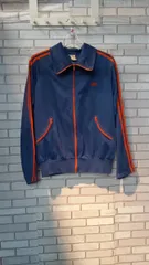 adidas アディダス 70-80s 曲がりポケット ジャージ メンズ Мサイズ ネイビー レッド 三つ葉 