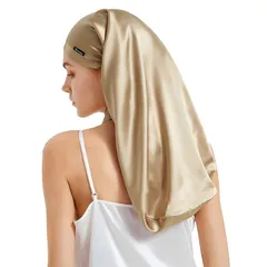 [LilySilk] 天然シルク100% ナイトキャップ 枝毛防止 保湿美髪 ロングヘア用 お休みキャップ 就寝用 産後用 0