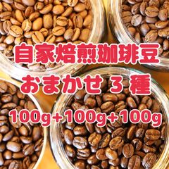 自家焙煎珈琲豆！種類おまかせ3種詰め合わせ！100g×3袋 合計300g！ スペシャリティコーヒー入りです♩