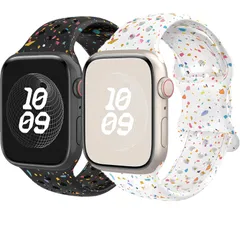 2枚入り スポーツバンド コンパチブル アップルウォッチ バンド シリコン 42mm 46mm 41mm 40mm 44mm 45mm 49mm 38mm レディース メンズ、コンパチブル apple watch バンド 10 se se2 9 8 7 Ult