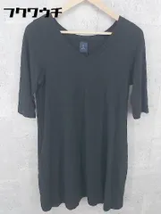 ◇ Adam et Rope アダム エ ロペ チュニック 七分袖 Tシャツ カットソー サイズ38 ブラック レディース 