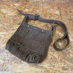 【1】MINNETONKA  ミネトンカ フリンジ ショルダーバッグ レザー 革