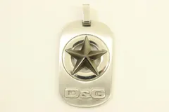 【中古】 D&G メンズペンダントトップ -- ペンダントトップ ドッグタグ スター ブラック シルバー D&G -- 銀 シルバー ロゴ