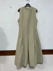 特価 新)N5674 ベージュ ロング ONE PIECE ノースリーブ マキシ