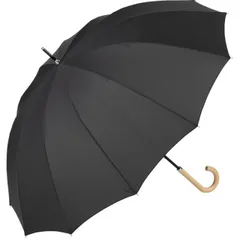 ビコーズ 12フレーム プレーンカラー ブラック 黒 12本骨 傘 メンズ レディース ユニセックス 長傘 雨傘 日傘 UVカット 遮光 晴雨兼用 大きい 軽量 丈夫 手開きタイプ サスティナブル