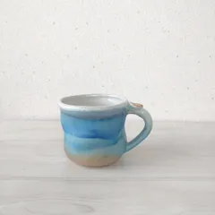 新品 日本製 益子焼 蒼い器 陶知庵 トルコブルー マグカップ コーヒーカップ ティーカップ
