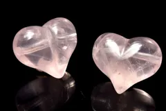 2個セット ローズクォーツ　13-15x16mm　ハート(横穴) ビーズ パワーストーン 天然石 _PRG2300