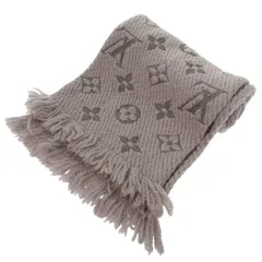 美品 ルイ ヴィトン エシャルプ ロゴマニア M74742 マフラー ウール シルク グリペルル 413287 LV 0481 LOUIS VUITTON